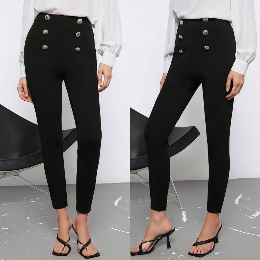 🖤 CLASSIC BLACK HIGH WAIST SKINNY PANTS!
